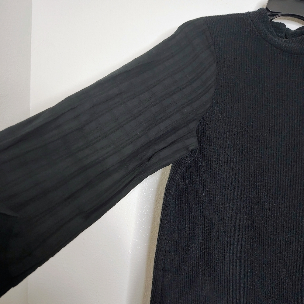 Madewell Women's Black Balloon Sleeves High Neck Sz L - Picture 3 of 15